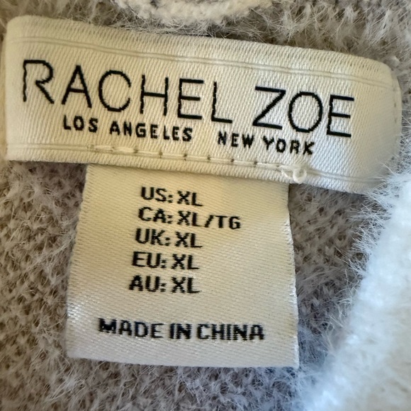 Rachel Zoe Soft Gray and Cream winter Sweater XL - Picture 2 of 4
